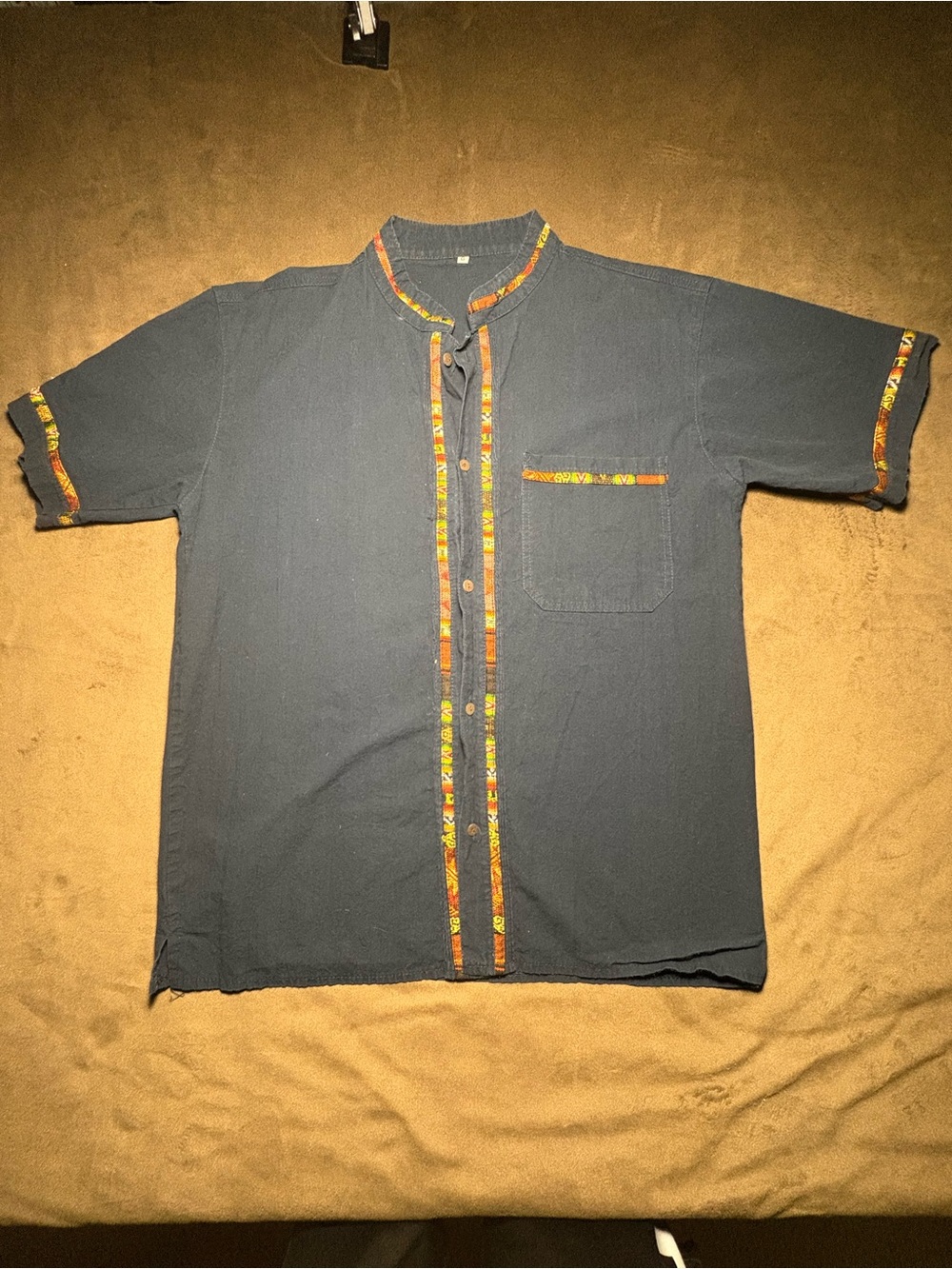 Vintage Style Guayabera Linen Button Up - Size Large 🌎🔥